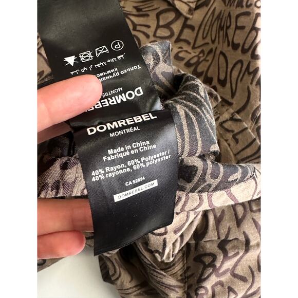 DOMREBEL Jacquard Wavy logo print zip up shirt size M - Picture 5 of 6